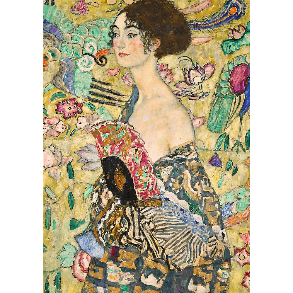 Puzzle 1000 de piese - Art Collection - Gustav Klimt: Doamna cu evantai | Trefl