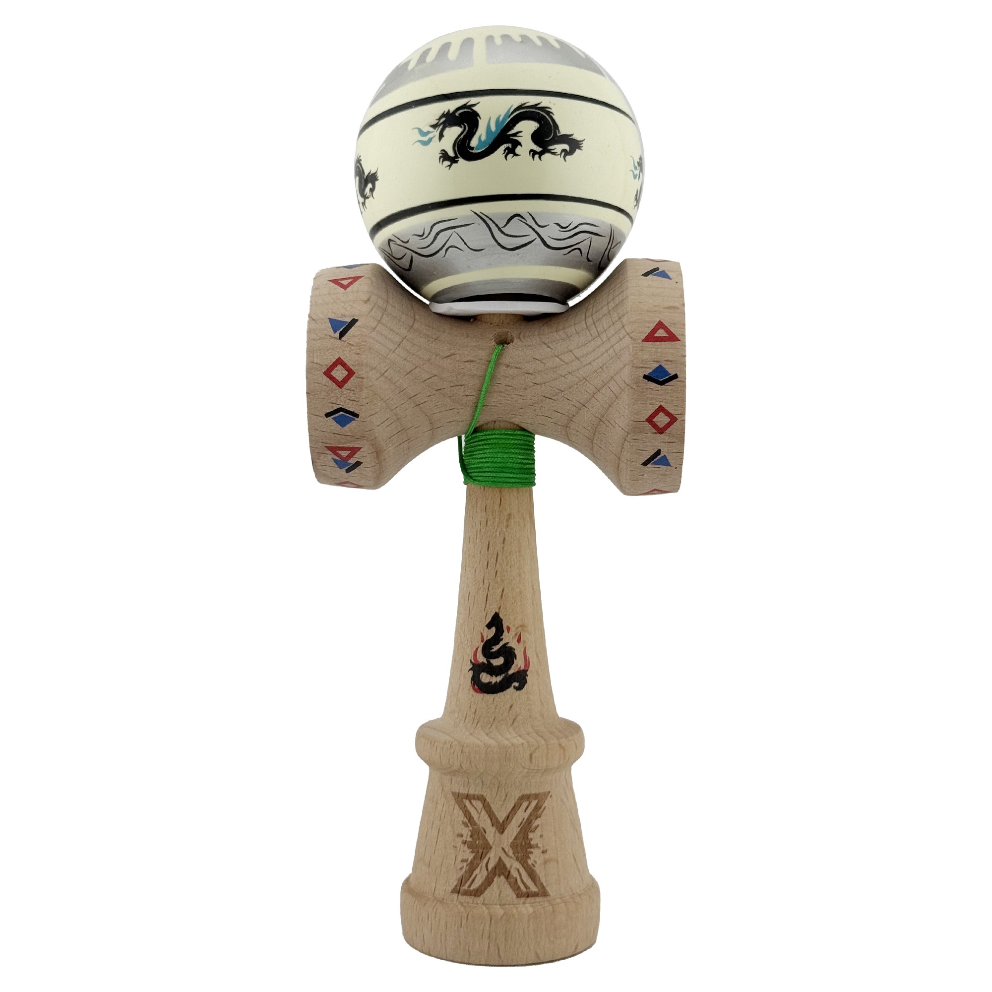 Jucarie de indemanare - Kendama X Dragon, Gri/Galben deschis | X