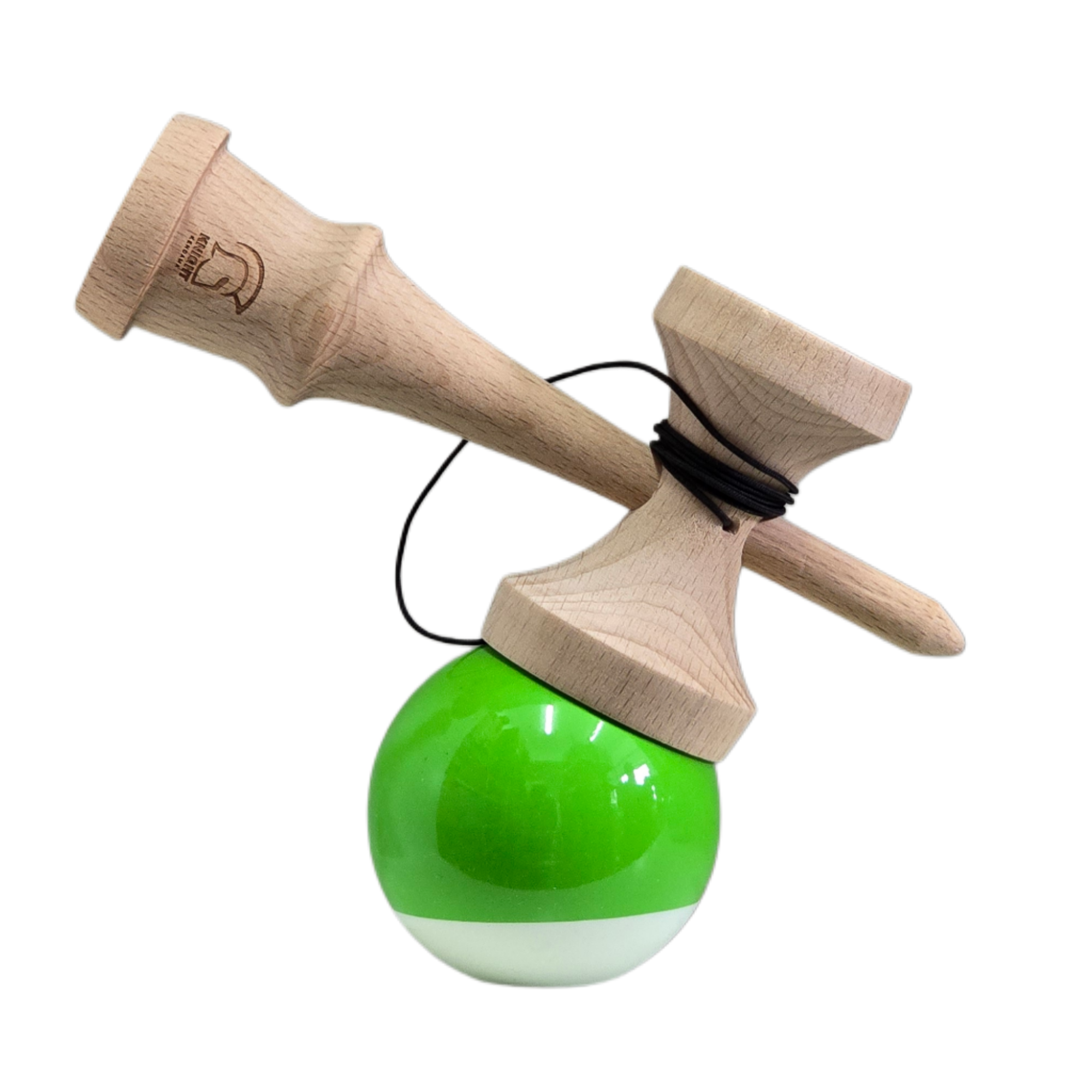 Kendama - Knight - Super Sticky Paint, Big Cups - Green/White | Knight