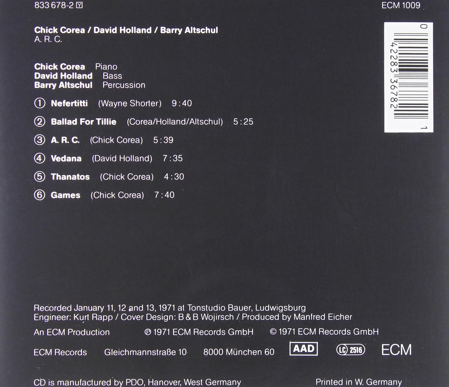 A.R.C | Chick Corea, David Holland, Barry Altschul