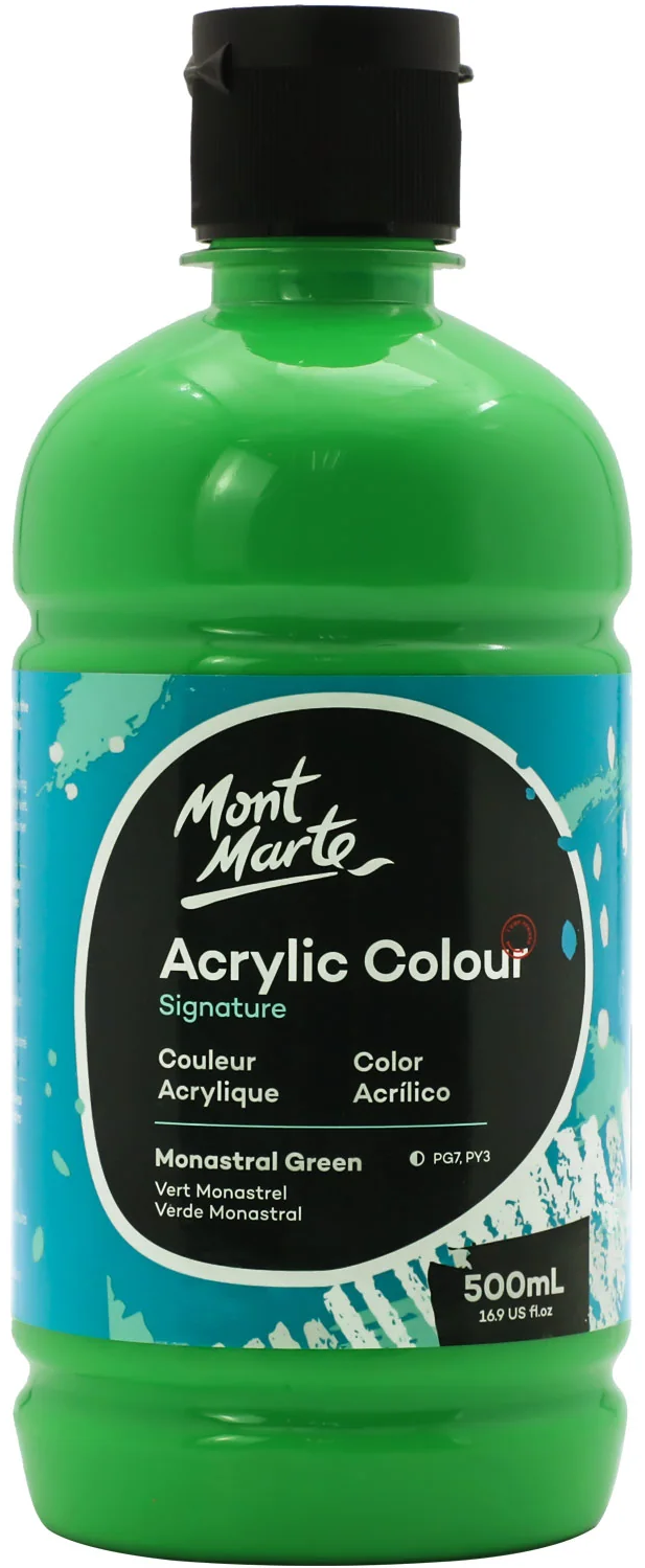 Vopsea acrilica - Monastral Green, 500 ml | Mont Marte