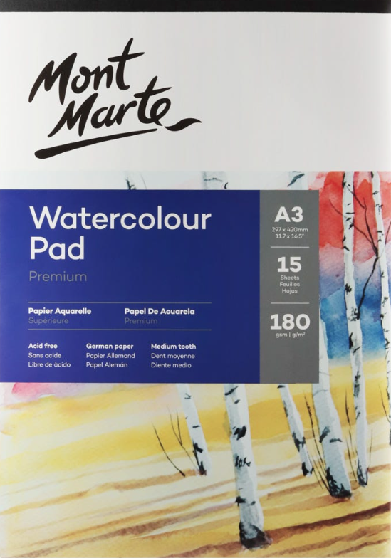 Bloc de desen pentru acuarela - Watercolour Pad, A3 | Mont Marte