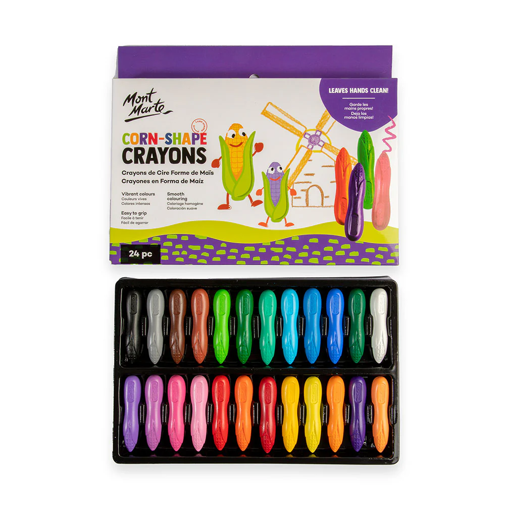 Set 24 creioane cerate - Corn-Shape Crayons | Mont Marte