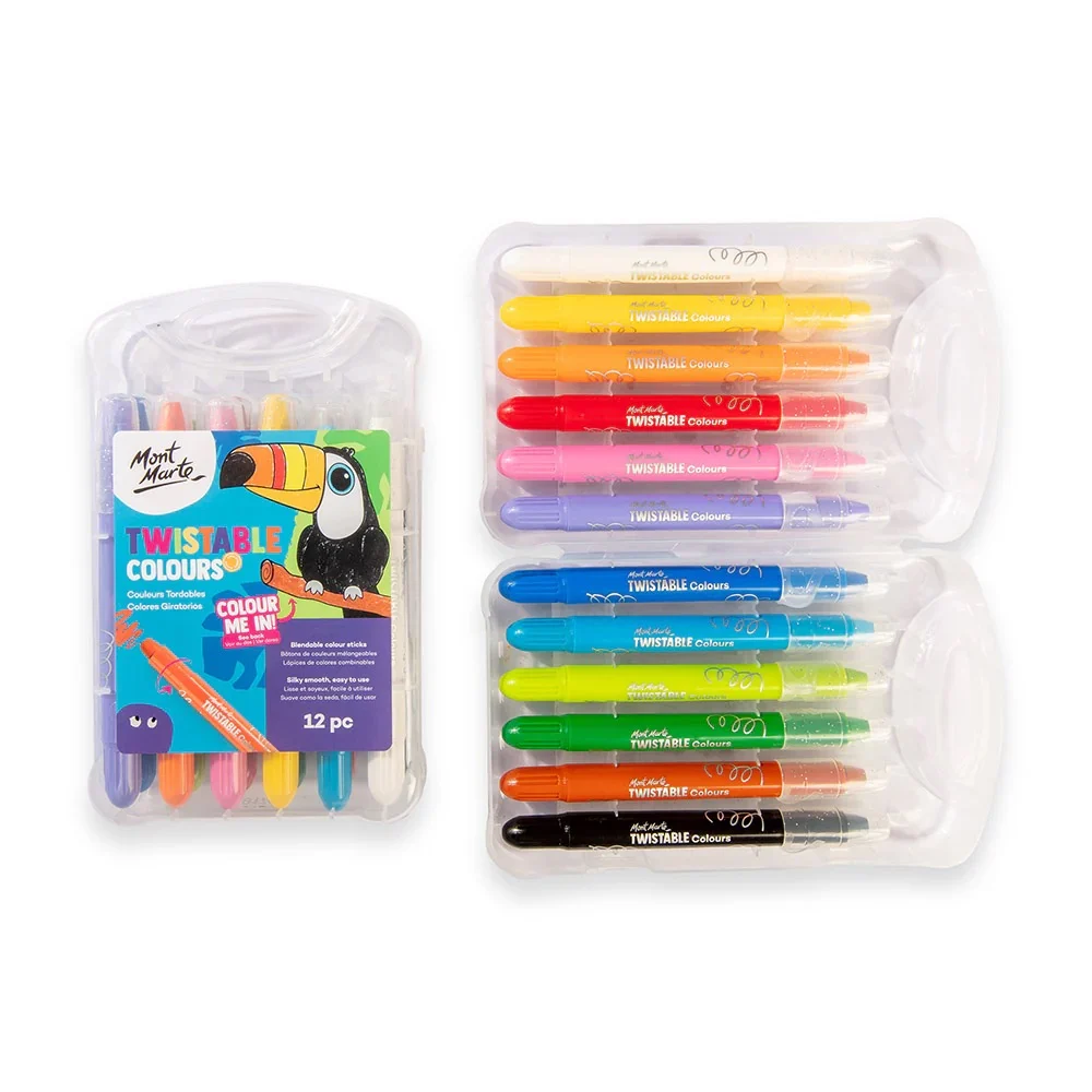Set 12 creioane cerate retractabile - Twistable Colours | Mont Marte