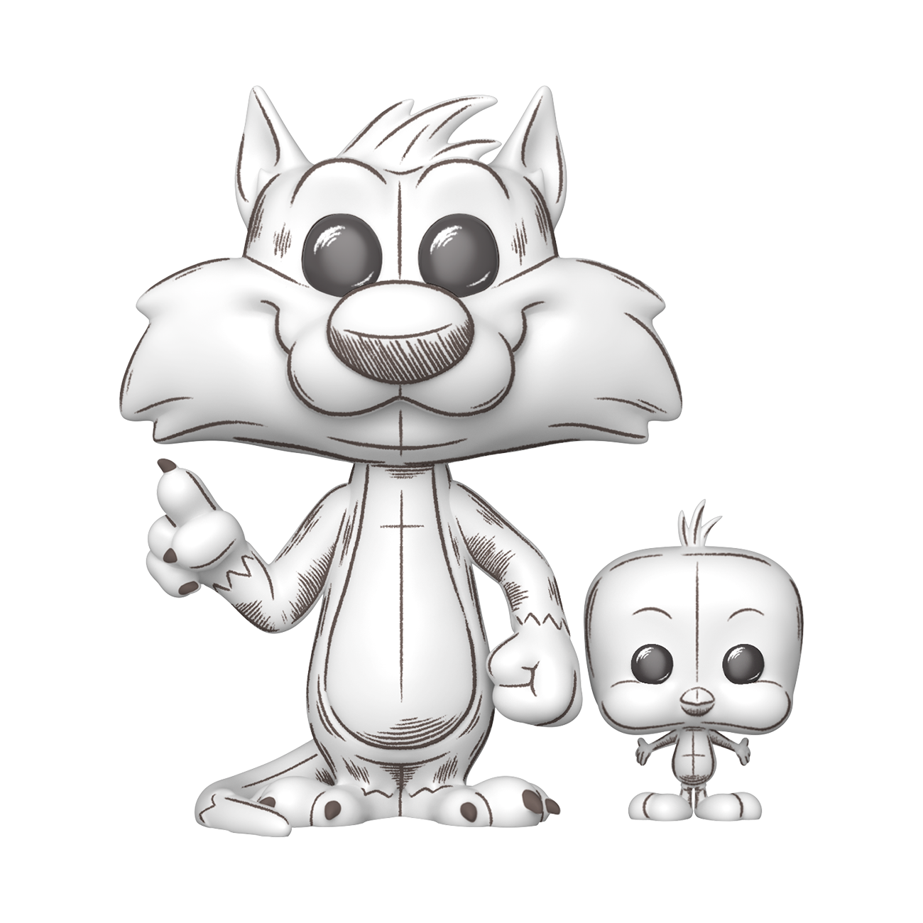 Figurina - Funko Pop! Animation - Looney Tunes - Sylvester & Tweety (Sketched Deco) | Funko