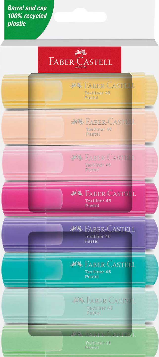 Set 8 evidentiatoare - Faber-Castell Textliner Pastel 1546 | Faber-Castell