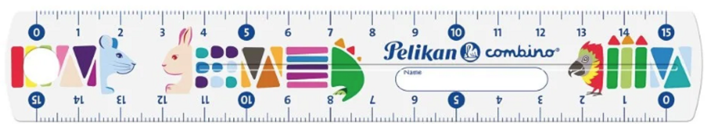 Rigla din plastic - Combino, 15 cm | Pelikan