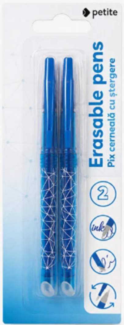 Set 2 pixuri cerneala cu stergere - Petite, 0.7 mm | Strigo