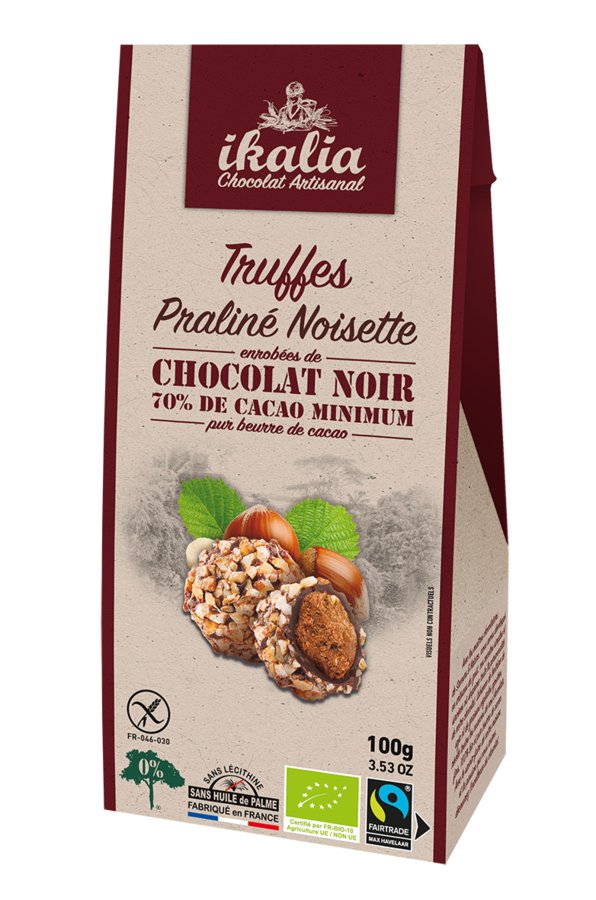 Trufe Bio cu alune -  Ballotin Truffes Noisette | Ikalia