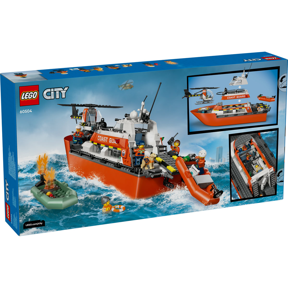 LEGO City – Barca de salvare si elicopter ale Pazei de Coasta (60504) | LEGO