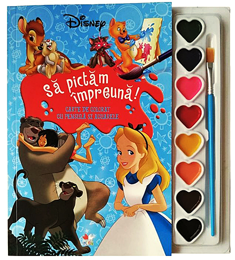 Disney. Sa pictam impreuna! Carte de colorat cu pensula si acuarele |