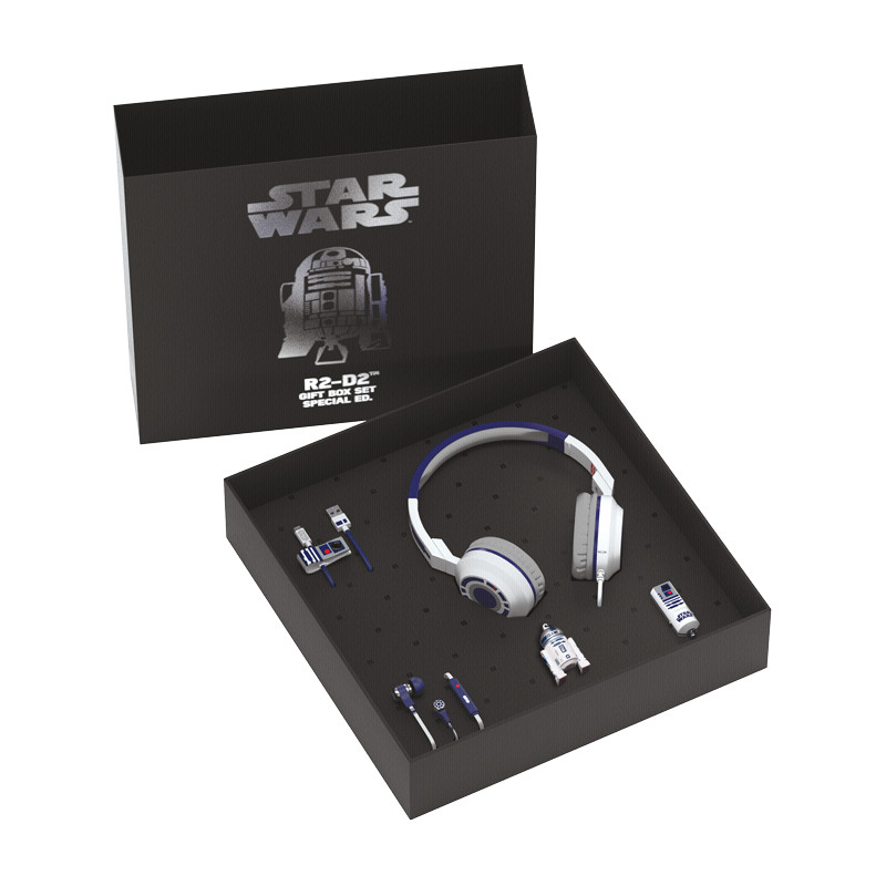 Cutie cadou - cablu Micro USB, casti, incarcator auto și unitate flash USB de 16 GB - Star Wars | MAIKII