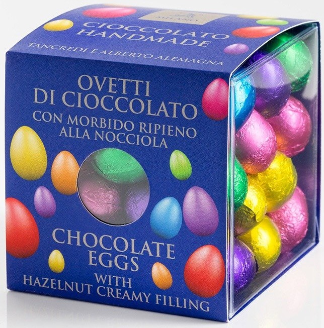 Oua din ciocolata in staniol multicolor - cutie mare | T'A Milano