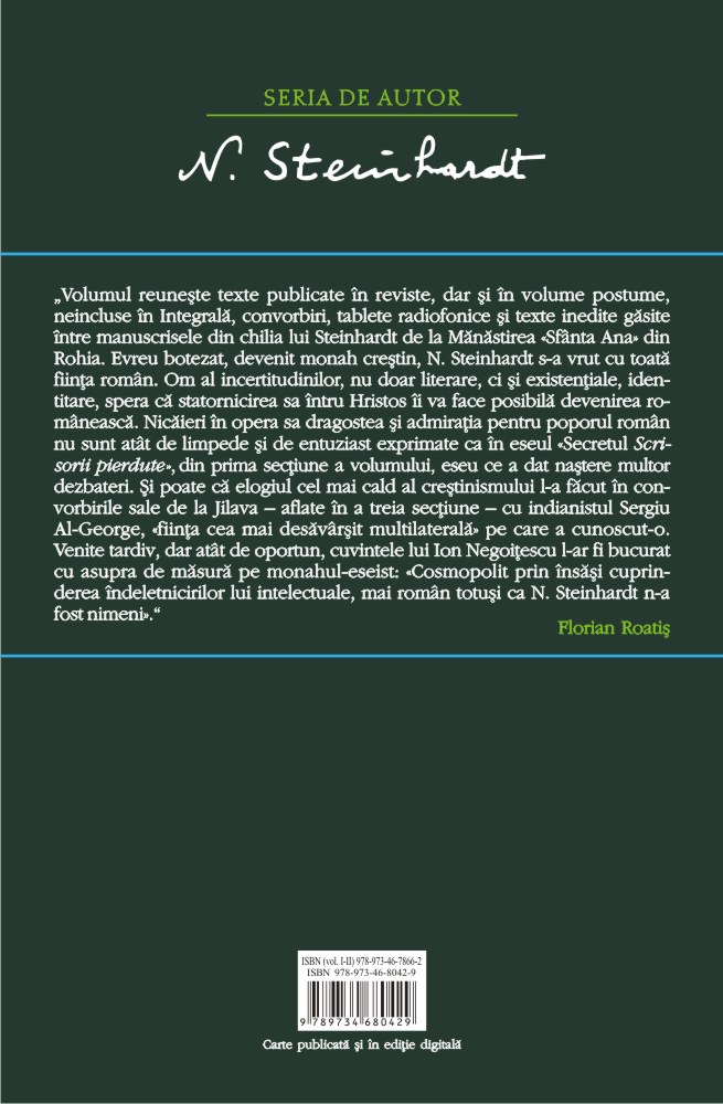 Varia. Volumul II | Nicolae Steinhardt