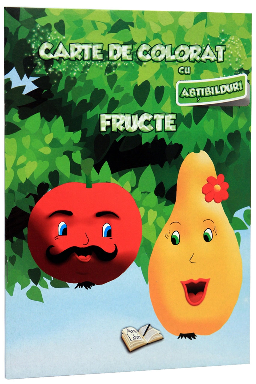 Carte de colorat cu abtibilduri - Fructe |