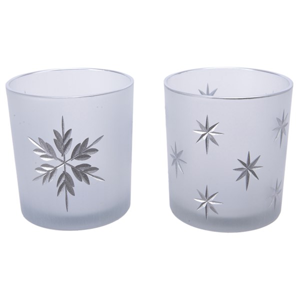 Pahar pentru lumanare -  Snowflake, StarFinish - mai multe modele | Kaemingk