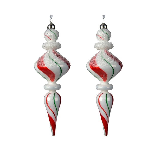 Set 2 globuri - Hanger Stripes Sugar Fin | Kaemingk