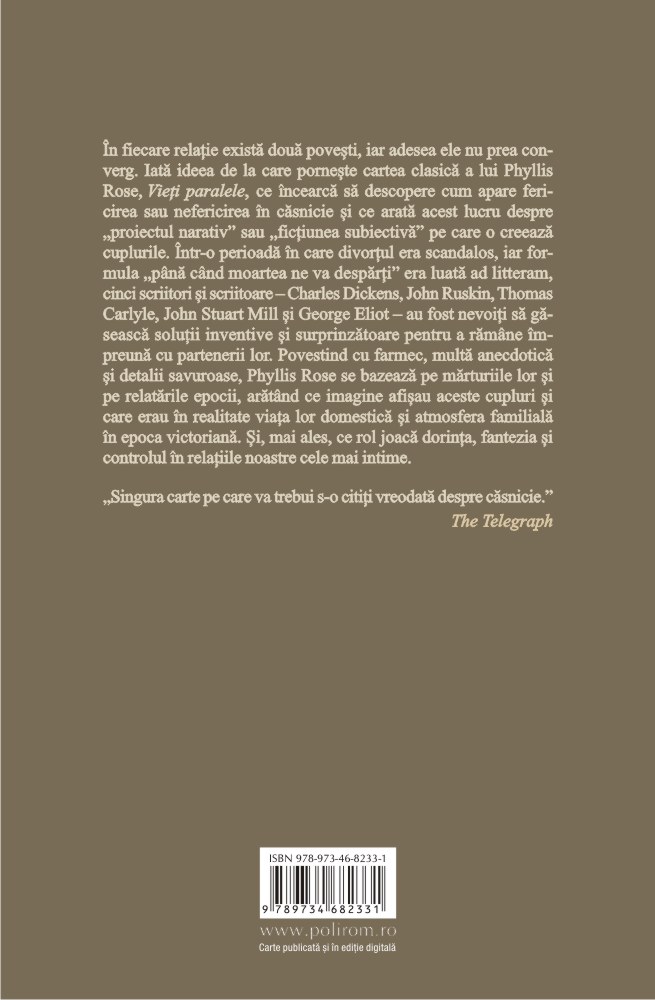 Vieti paralele. Cinci casnicii victoriene  | Phyllis Rose