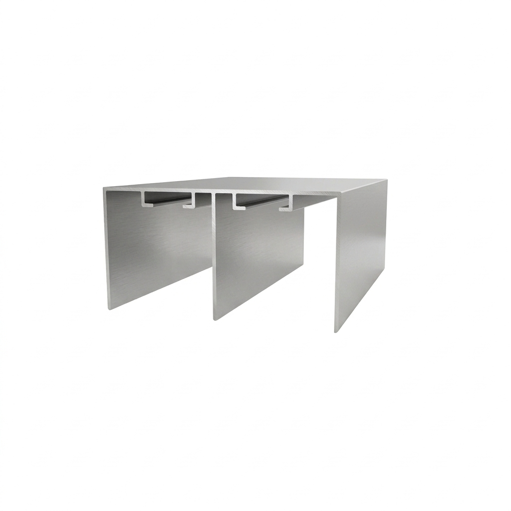 Profil ghidare dublu inferior, aluminiu, mat argintiu, 4 m