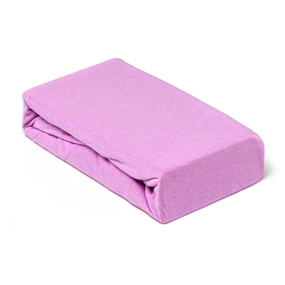 Husa saltea Jersey lila, cu elastic, bumbac 100%, 140 x 200 cm