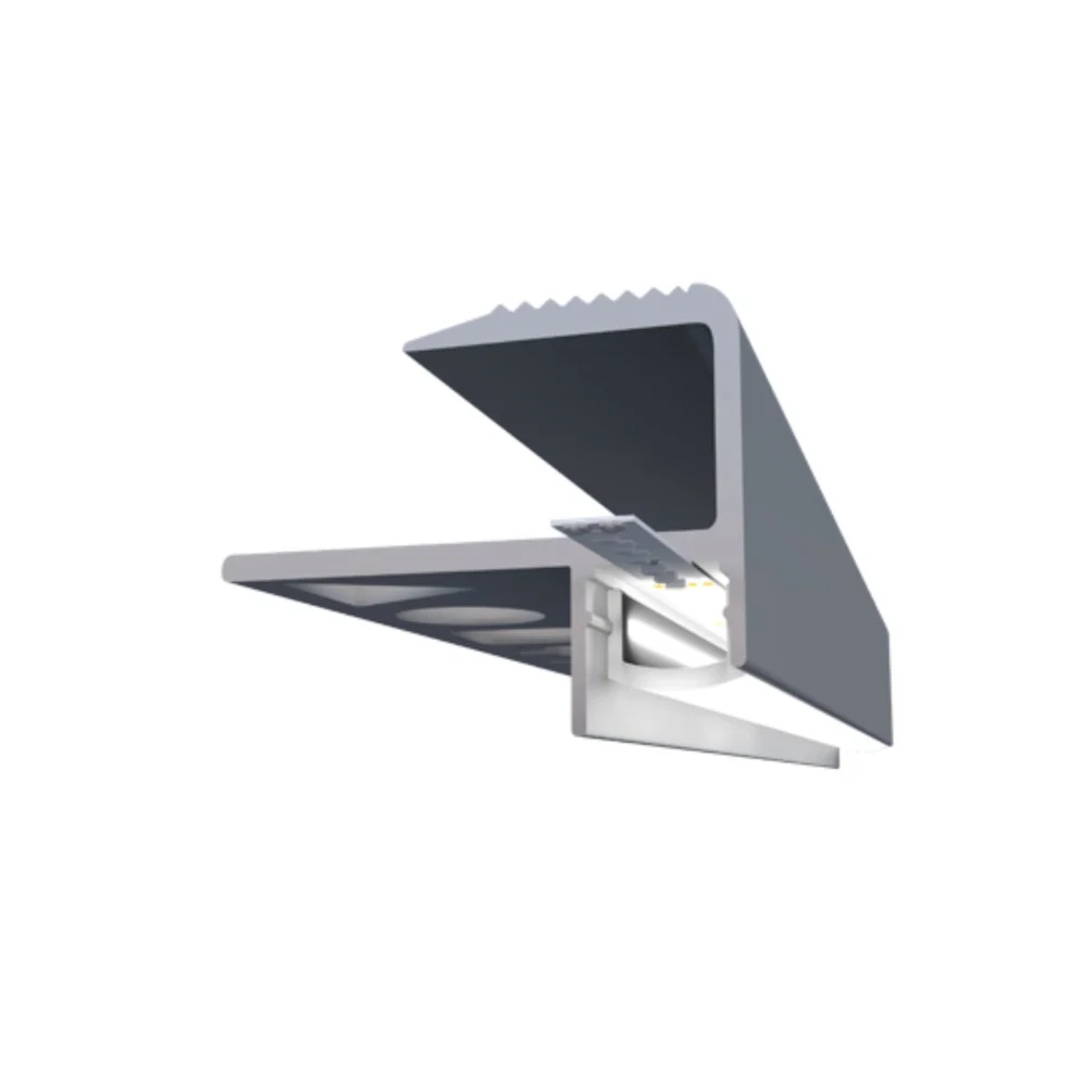 Profil banda LED pentru treapta LED.814.10.MKR2, aluminiu, incorporabil, mat, gri, 24 x 2500 mm