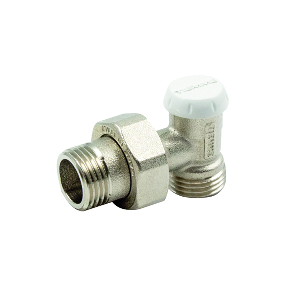 Robinet calorifer retur colt Tiemme, alama, argintiu,filet exterior, 1/2