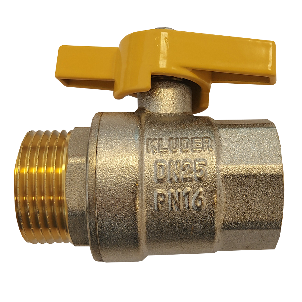 Robinet gaz, alama nichelata, 3/4'', filet interior-exterior