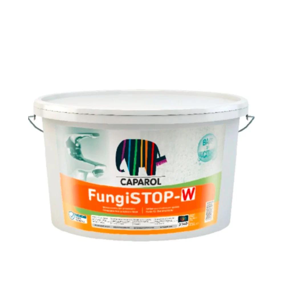 Vopsea lavabila antimucegai Caparol Fungistop-W, interior, baie si bucatarie, alb, 2,5 l