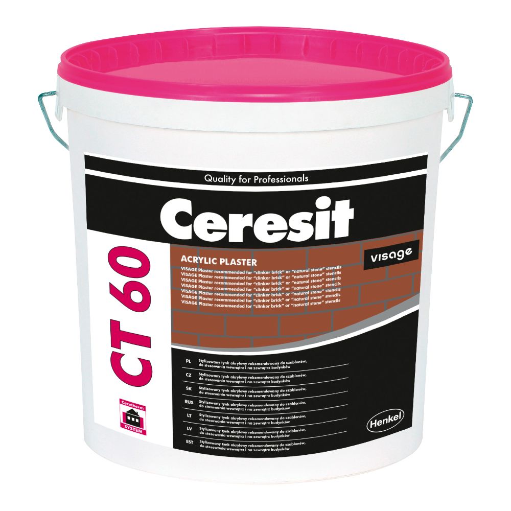 Tencuiala decorativa acrilica Ceresit CT 60, caramida clinker, granulatie 0.5 mm, interior/exterior, 25 kg