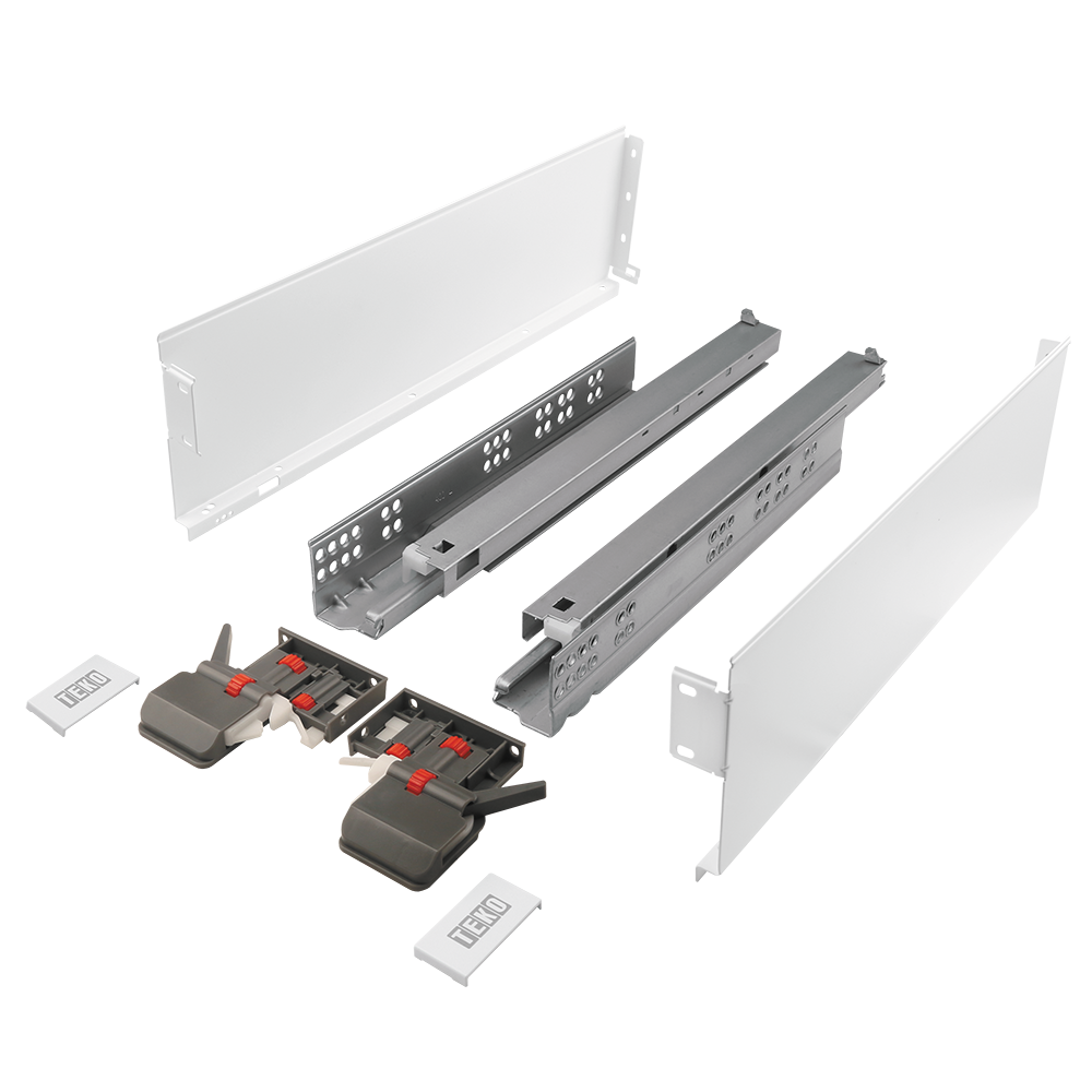 Set pentru sertar Teko Extra Slim, otel si plastic, alb, 35 kg, 500 cm