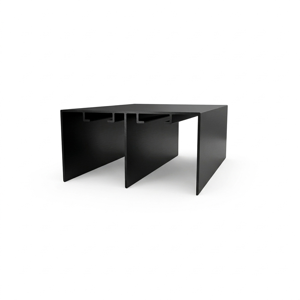 Profil ghidare dublu inferior, aluminiu, negru mat, 3 m