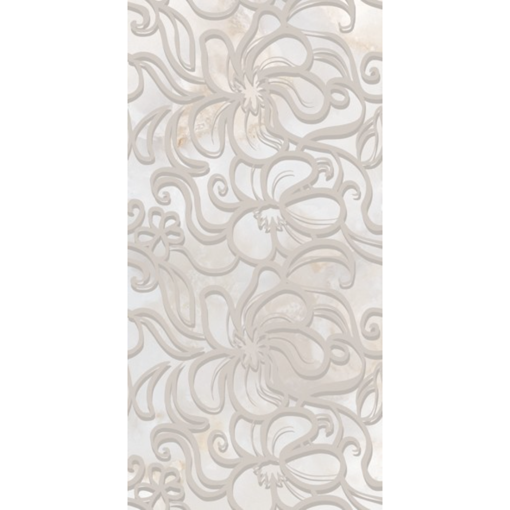 Decor faianta baie / bucatarie Kai Selena Lace Grey, gri, lucios, model, 50 x 25 cm