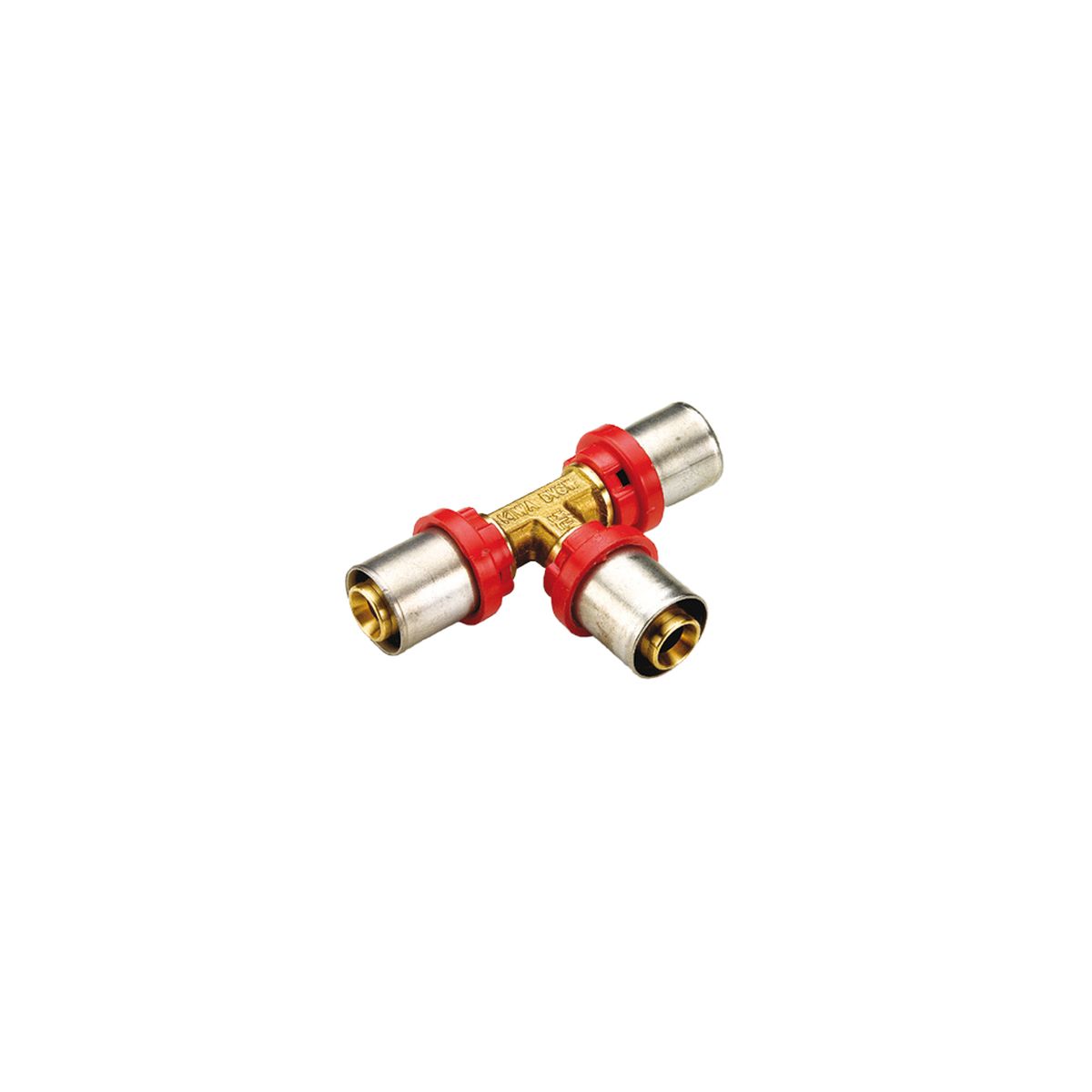 Teu redus presare multistrat Tiemme, filet interior, alama, diametru 26-20-26 mm