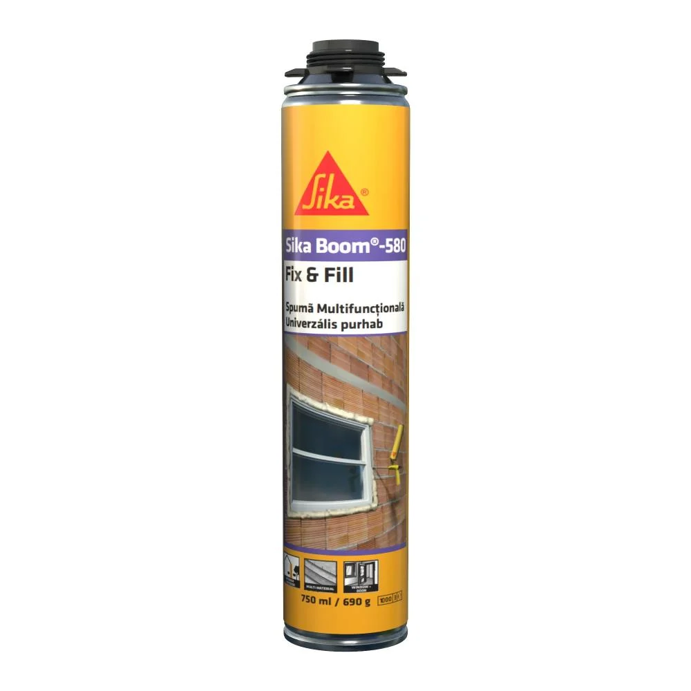 Spuma poliuretanica monocomponenta Sika Boom®-580 Fix & Fill, aplicare cu pistol, 750 ml