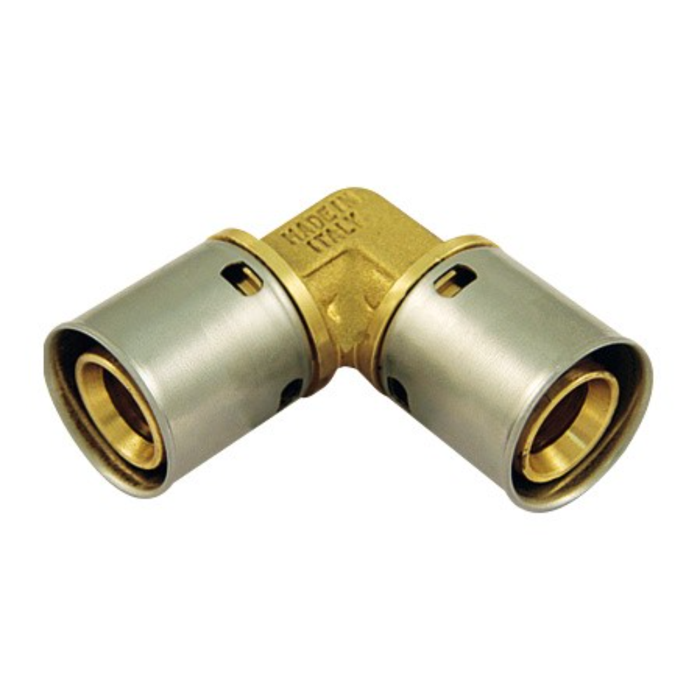 Cot egal cu presare Tiemme, alama, auriu, diametru 20 x 20 mm