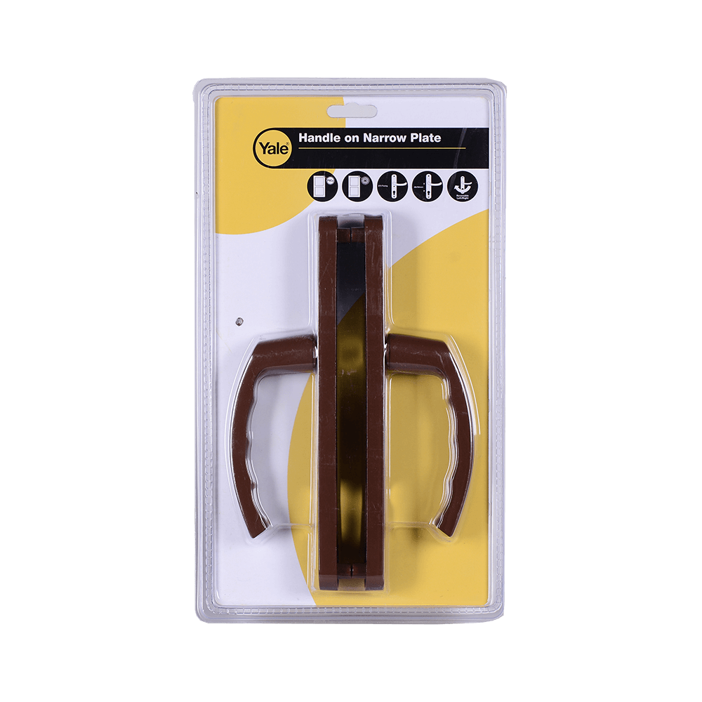 Maner usa PVC cu sild, pentru cilindru, maro, 92 mm