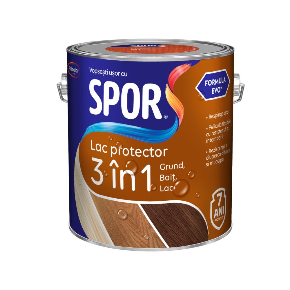 Lac pentru lemn Spor, incolor, mat, pe baza de rasini, interior/exterior, 2.5 l
