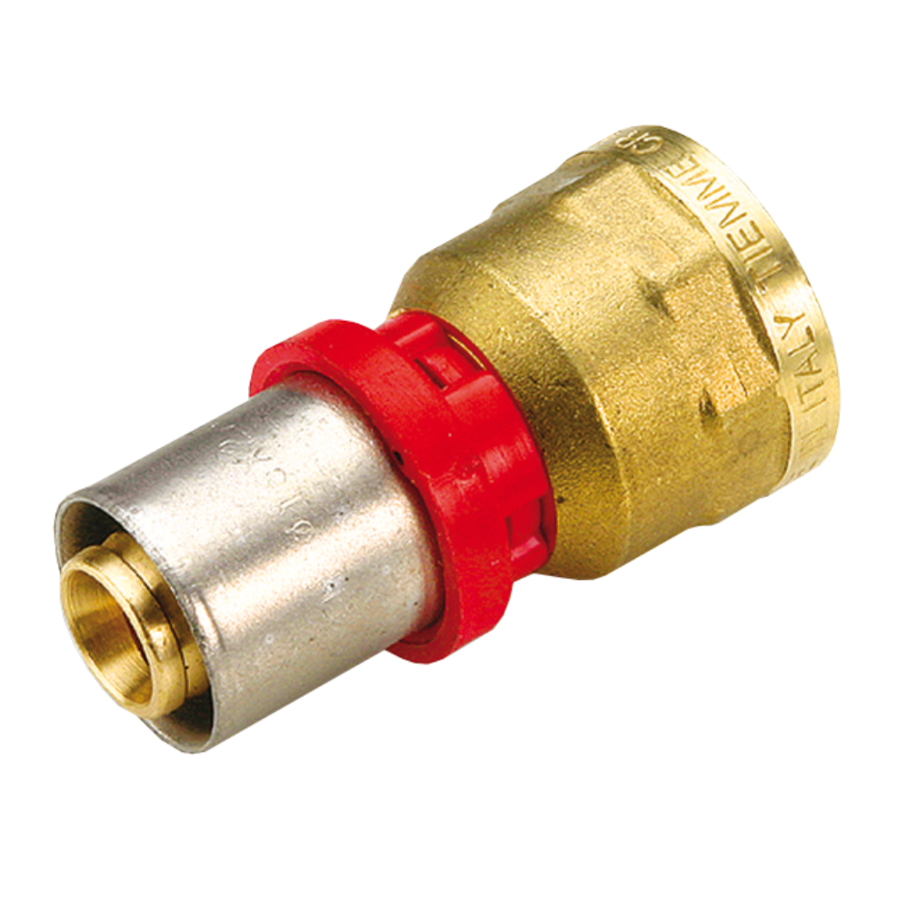 Racord drept cu presare multistrat Tiemme, alama, racord interior 1/2, diametru 20 mm