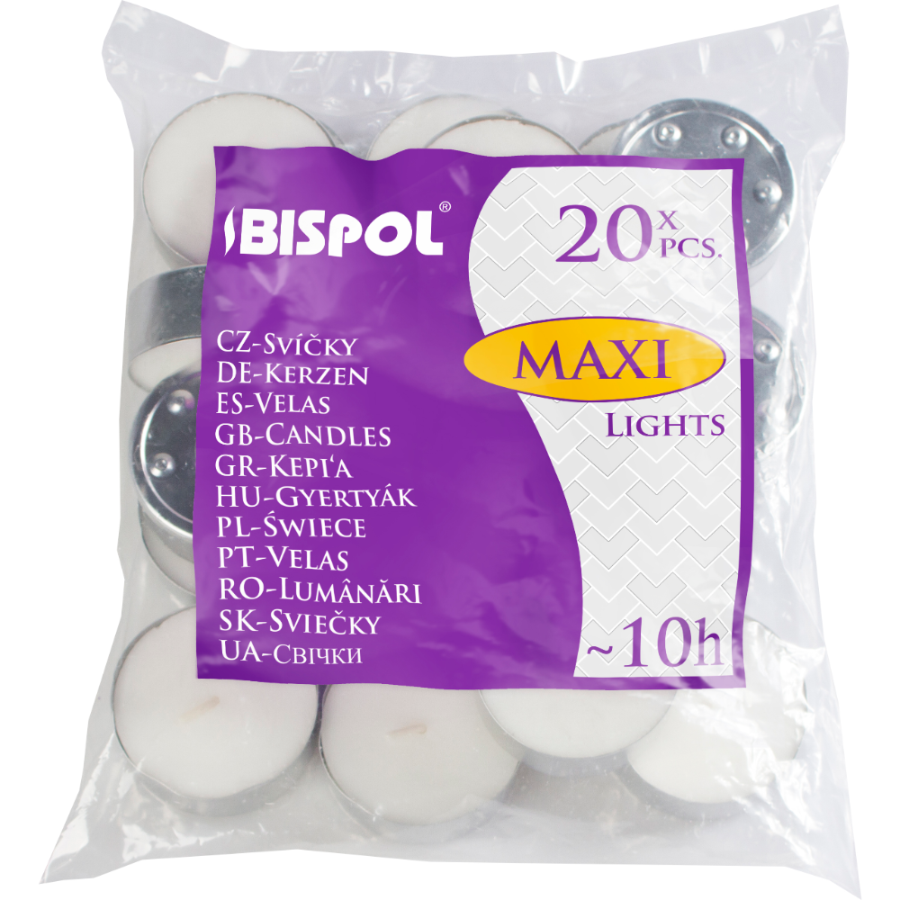 Set 20 lumanari  tip pastila maxi, alb