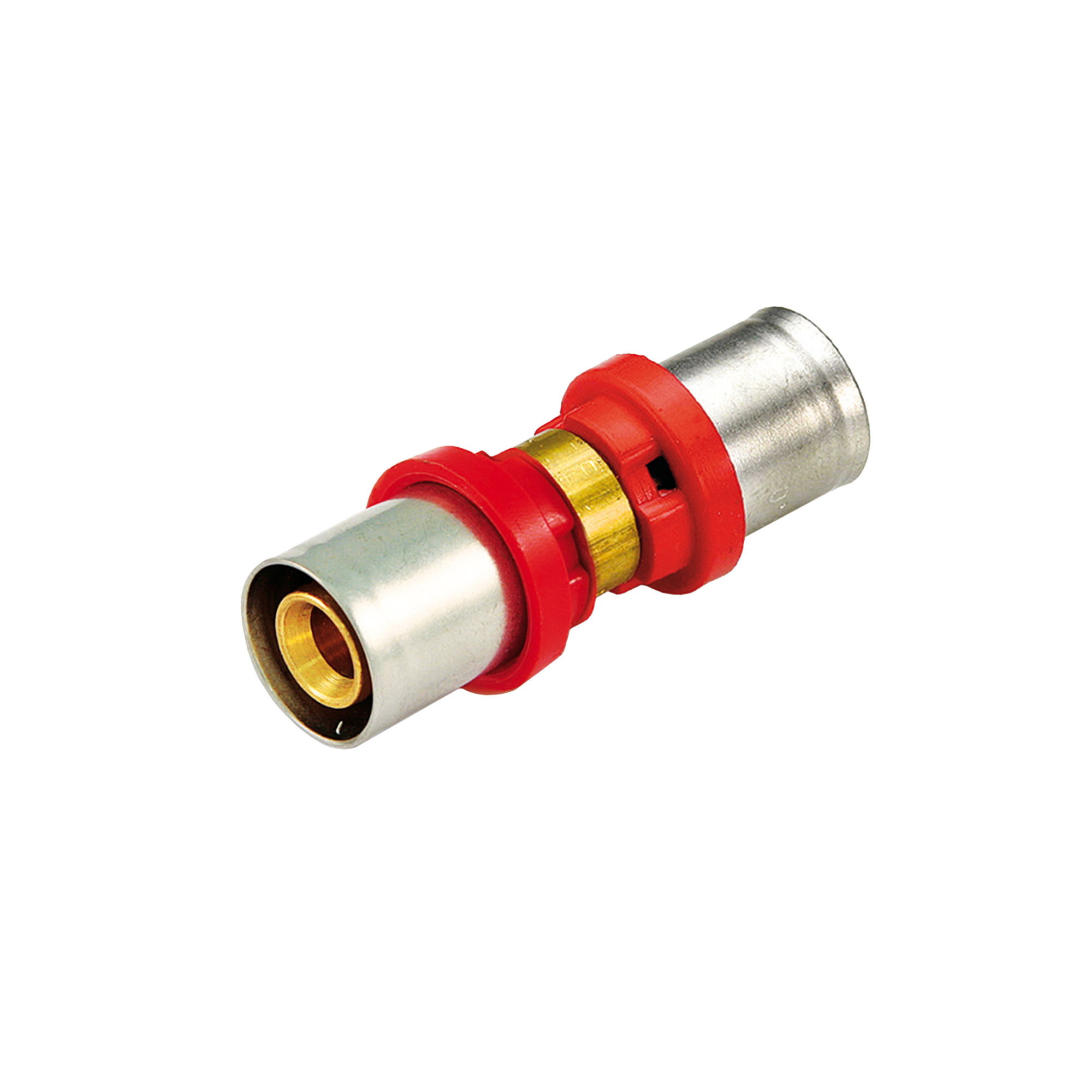 Racord drept dublu cu presare multistrat Tiemme, filet interior, alama, diametru 20 x 20 mm