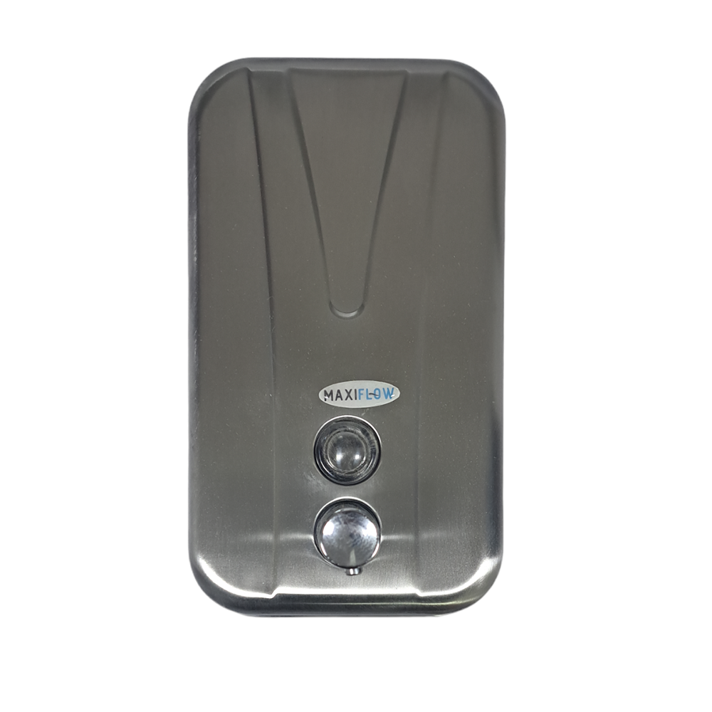 Dozator de sapun, aliaj metalic, argintiu, 500ml, 11 x 11 x 15.5 cm