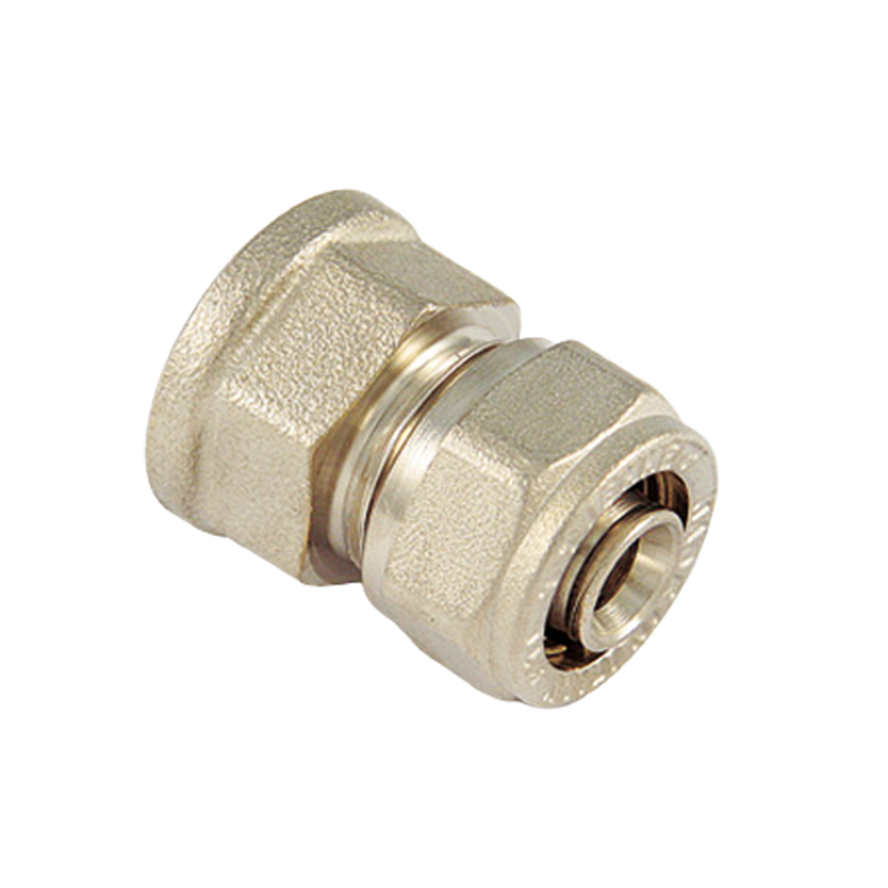 Racord compresie drept Tiemme, FI, alama, argintiu, 16 x 3/4 mm