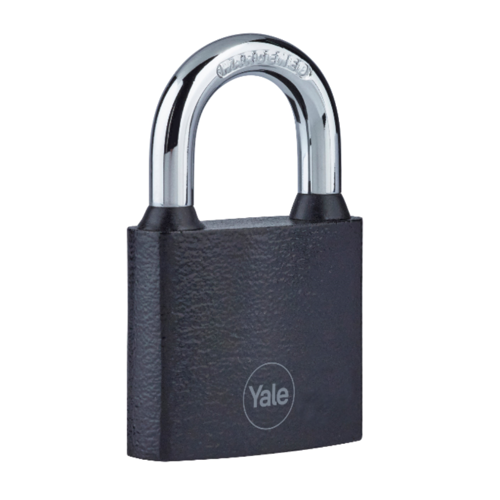 Lacat din fonta YALE, negru, cu disc, veriga standard, 60 mm