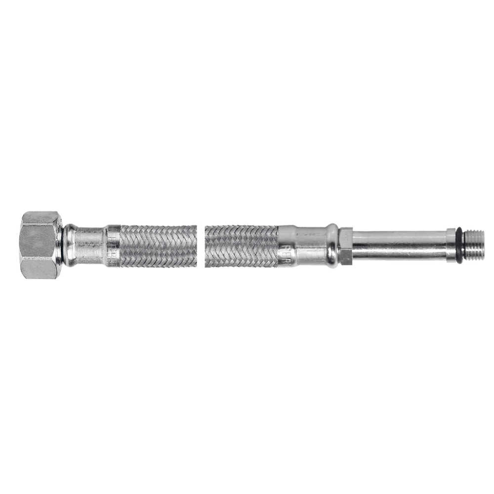 Racord flexibil cu capat lung Ferro WBS28 1/2inch x M10 x 1, otel inoxidabil, 80 cm