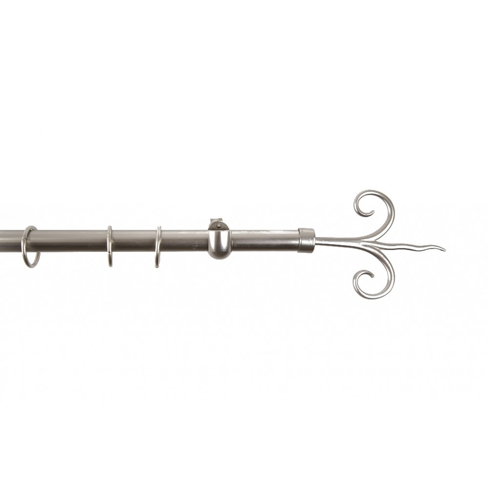 Galerie fier forjat cu capat copac, diametru 20 mm, inox, 200 cm