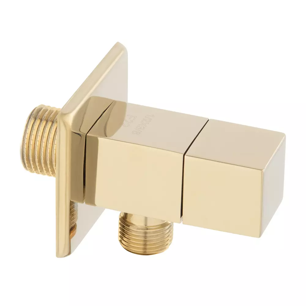 Robinet coltar Ferro Quadro Z294-G, cartus ceramic, auriu lucios, 1/2x1/2