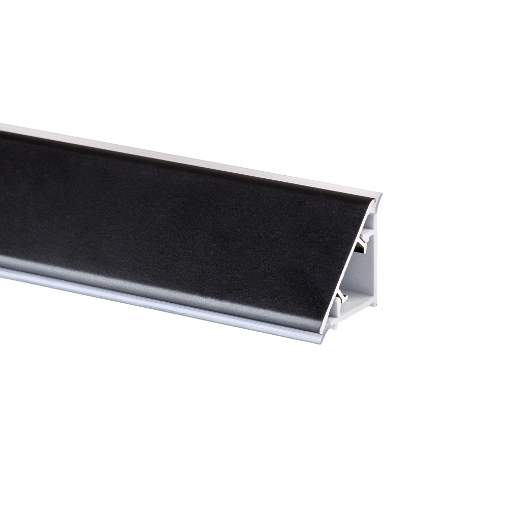 Profil inaltator blat, plastic cu folie PVC, negru, 4 m