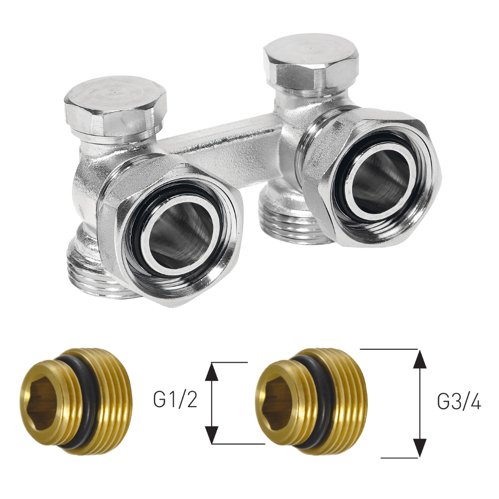 Robinet coltar tip H pentru radiator Ferro LZ07YK, alama, racord 3/4 - 1/2