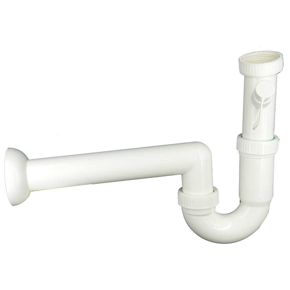 Sifon U pentru chiuvete Eurociere, cu racord masina spalat, alb, 40 mm x 1 1/2