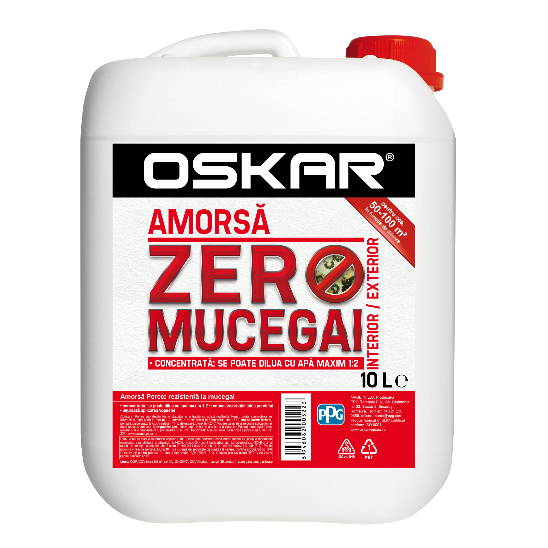 Amorsa perete Oskar zero mucegai, interior/exterior, 10 l